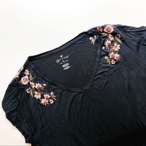 American Eagle Soft & Sexy Embroidered Tee